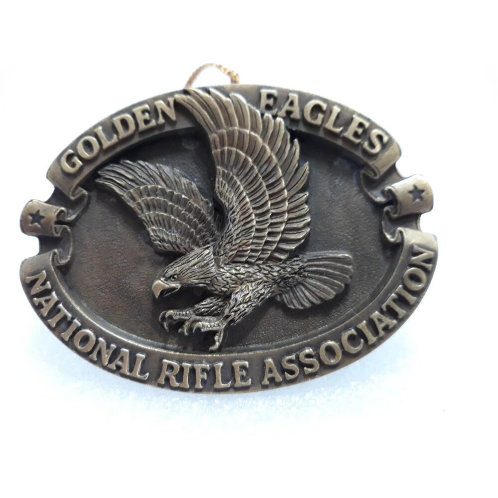 National Rifle Association Golden Eagles Belt Buckle 3" made in usa